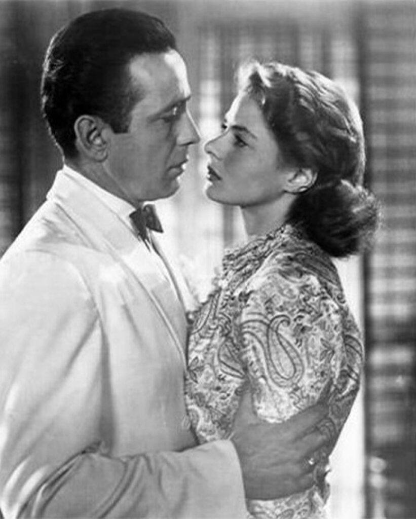 Humphrey Bogart i Ingrid Bergman na zdjęciu promocyjnym filmu Casablanca z 1942 roku